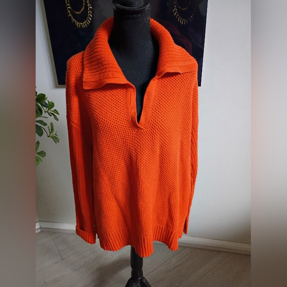 Ralph Lauren Women's Orange Vintage Sweater Size Large - Picture 2 of 14
